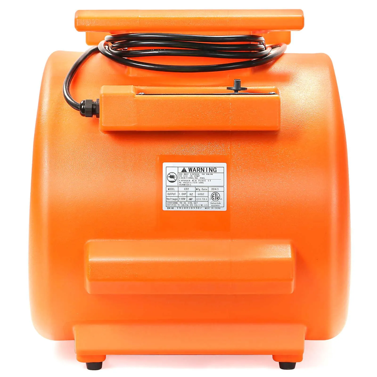 1 HP 3 Speed Stackable Air Mover & Carpet Dryer - Industrial Floor Fan