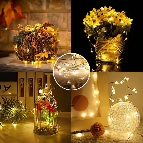 10ft 30 LED Fairy String Microdot Battery Operated Indoor Light - Warm White