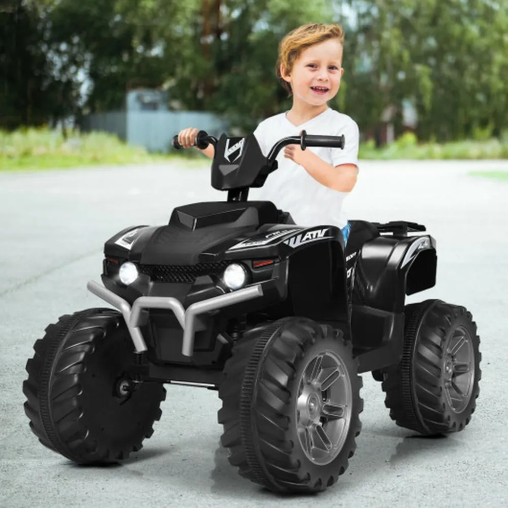 12V Kids Ride on ATV with LED Lights and Treaded Tires and LED lights-Navy