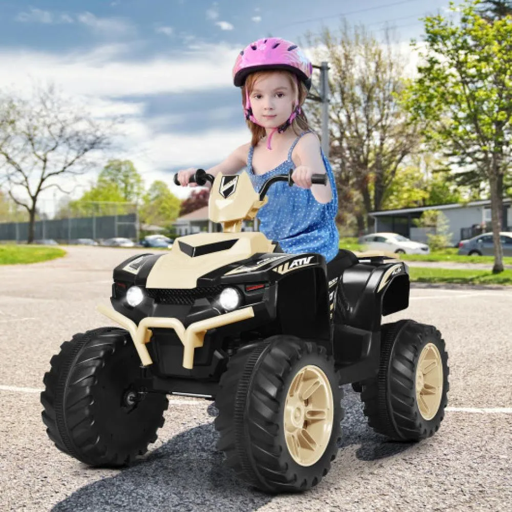 12V Kids Ride on ATV with LED Lights and Treaded Tires and LED lights-Navy