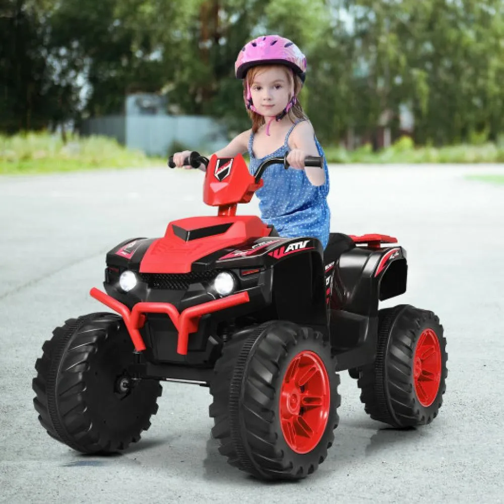 12V Kids Ride on ATV with LED Lights and Treaded Tires and LED lights-Navy