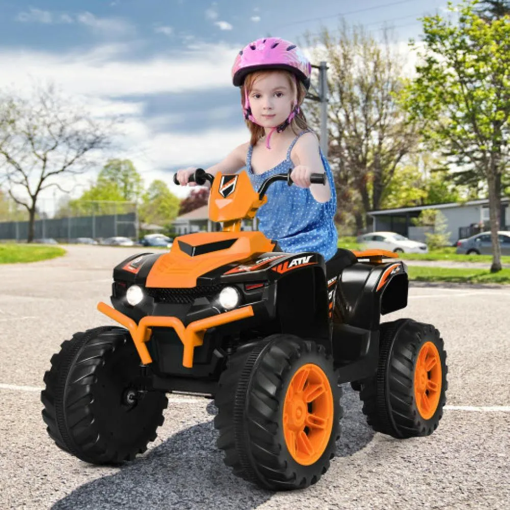 12V Kids Ride on ATV with LED Lights and Treaded Tires and LED lights-Navy