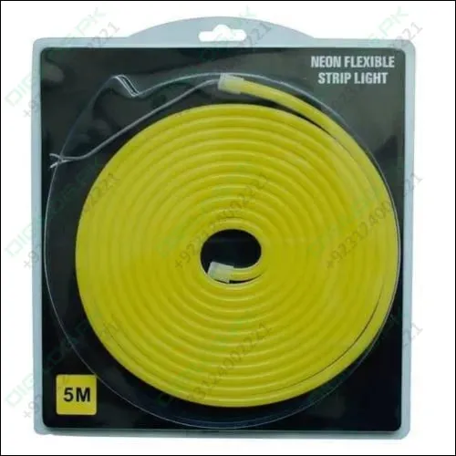 12v Lemon Yellow Neon Flexible Strip Light 1m Waterproof Smd 5050 Rope String Silicone Lamp Outdoor Lighting