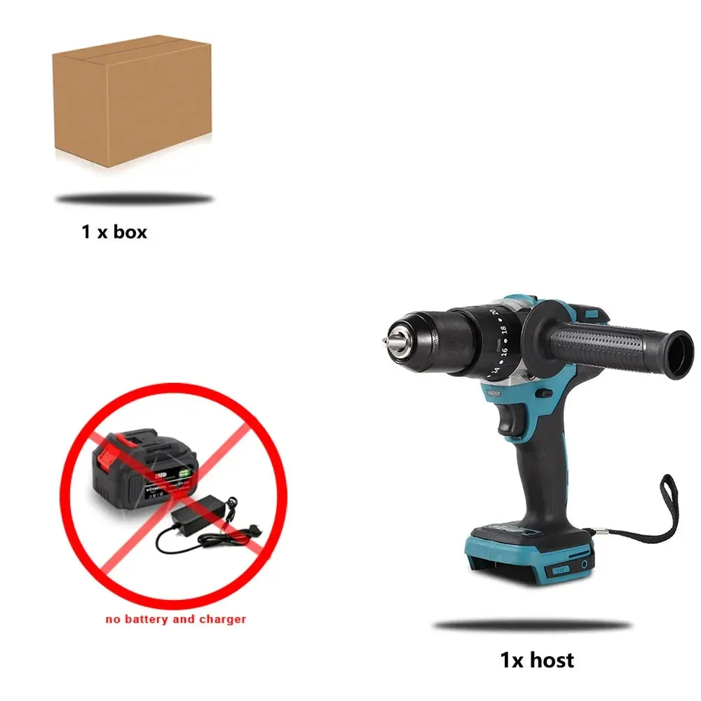 13mm Cordless Impact Drill 18V Electric Screwdriver Home Mini Brushless Impact Drill For Makita Battery Rechargeable Impact Dril