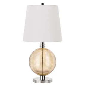 150W 3 Way Salisbury Glass Table Lamp With Hardback Fabric Shade By Cal Lighting