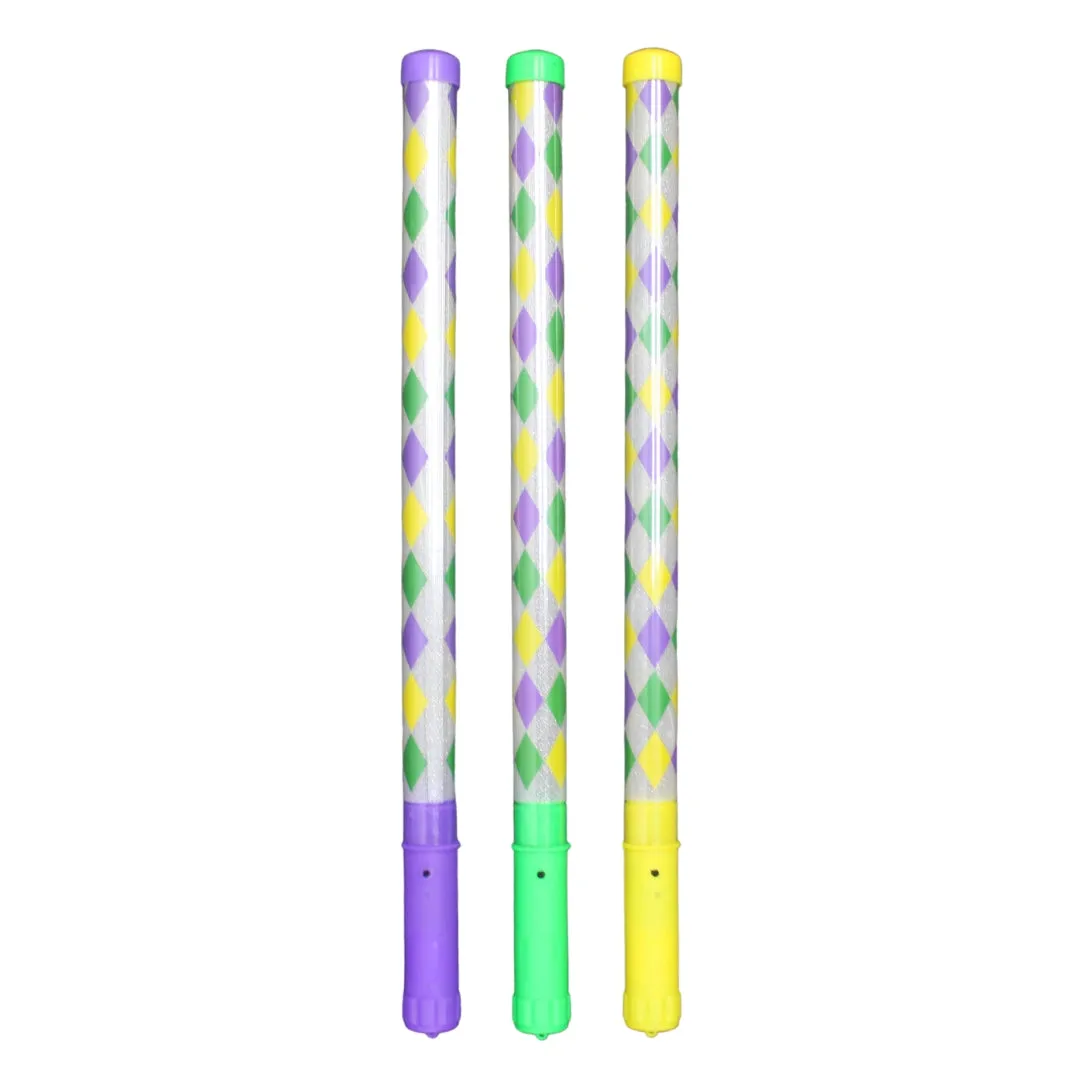 18" LED Harlequin Mardi Gras Wand (Each)