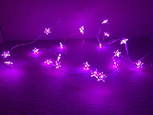 20 Battery Operated LED Stars on a Copper Wire (Pink Stars)