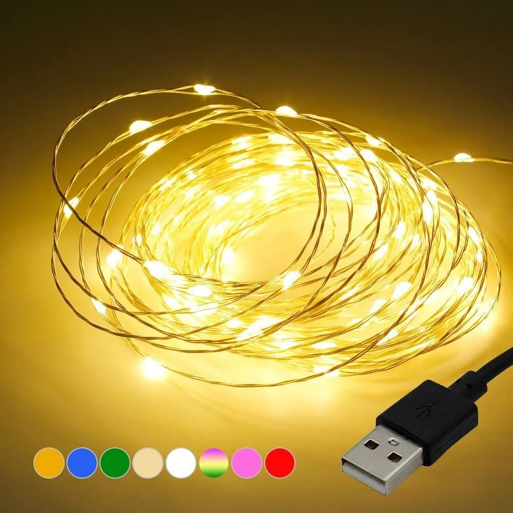 20 USB Plug in LED Lights Warm White