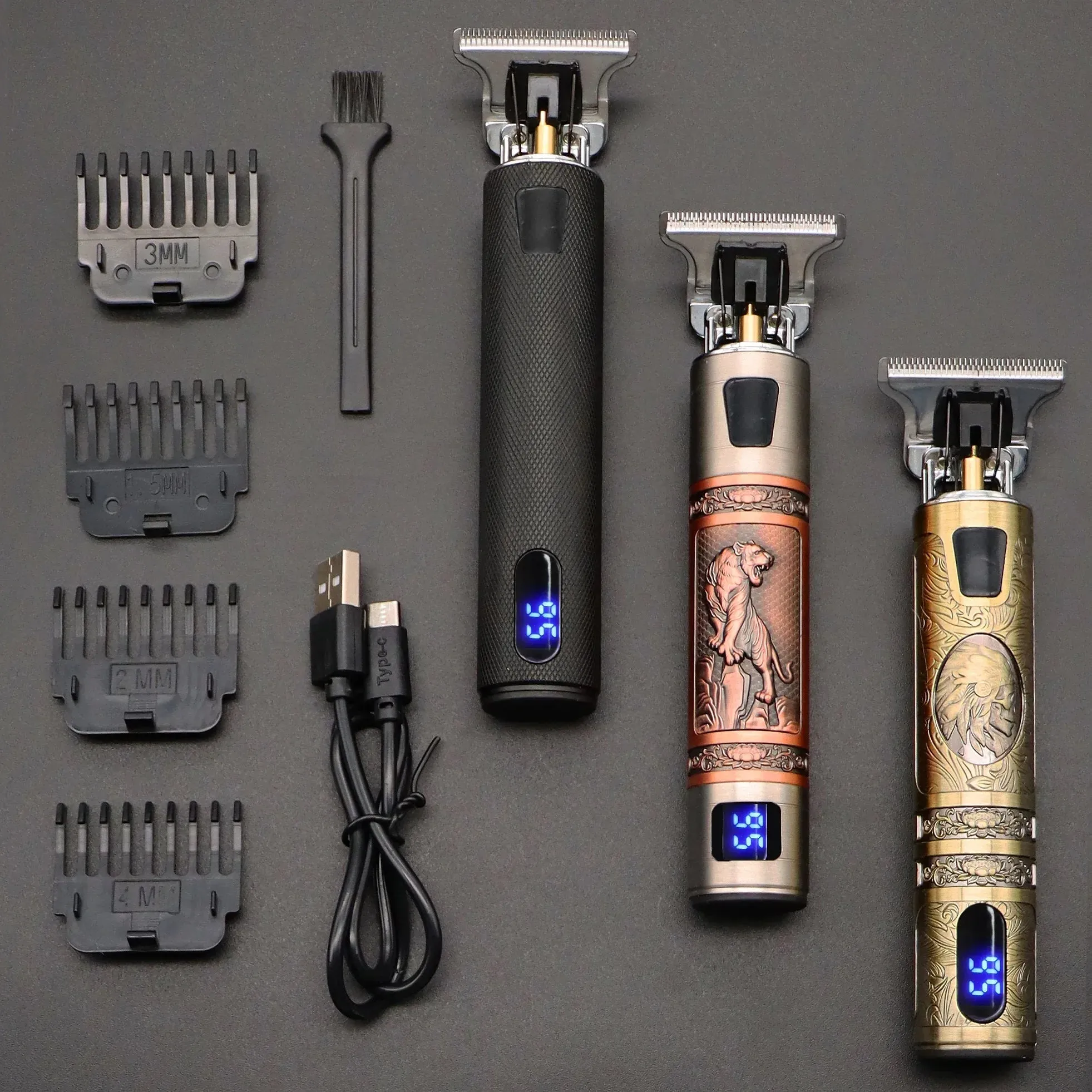 2022 T9 0mm Electric Rechargeable Hair Trimmer: Men’s Beard and Hair Cutting Machine