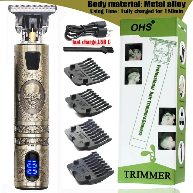 2022 T9 0mm Electric Rechargeable Hair Trimmer: Men’s Beard and Hair Cutting Machine