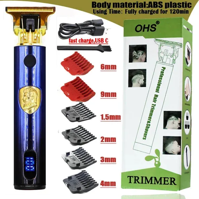 2022 T9 0mm Electric Rechargeable Hair Trimmer: Men’s Beard and Hair Cutting Machine