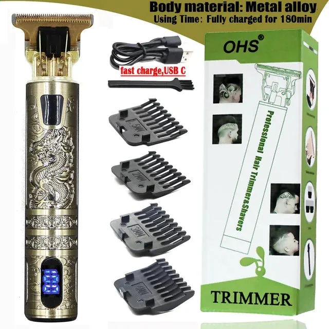 2022 T9 0mm Electric Rechargeable Hair Trimmer: Men’s Beard and Hair Cutting Machine