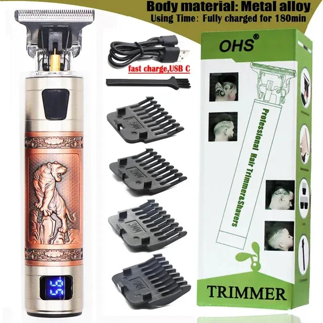 2022 T9 0mm Electric Rechargeable Hair Trimmer: Men’s Beard and Hair Cutting Machine