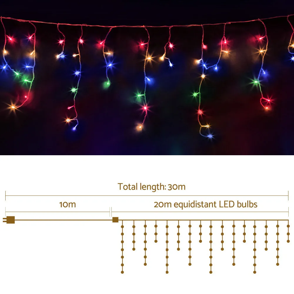 20M Christmas Lights Icicle Light 800 LED Multi-coloured