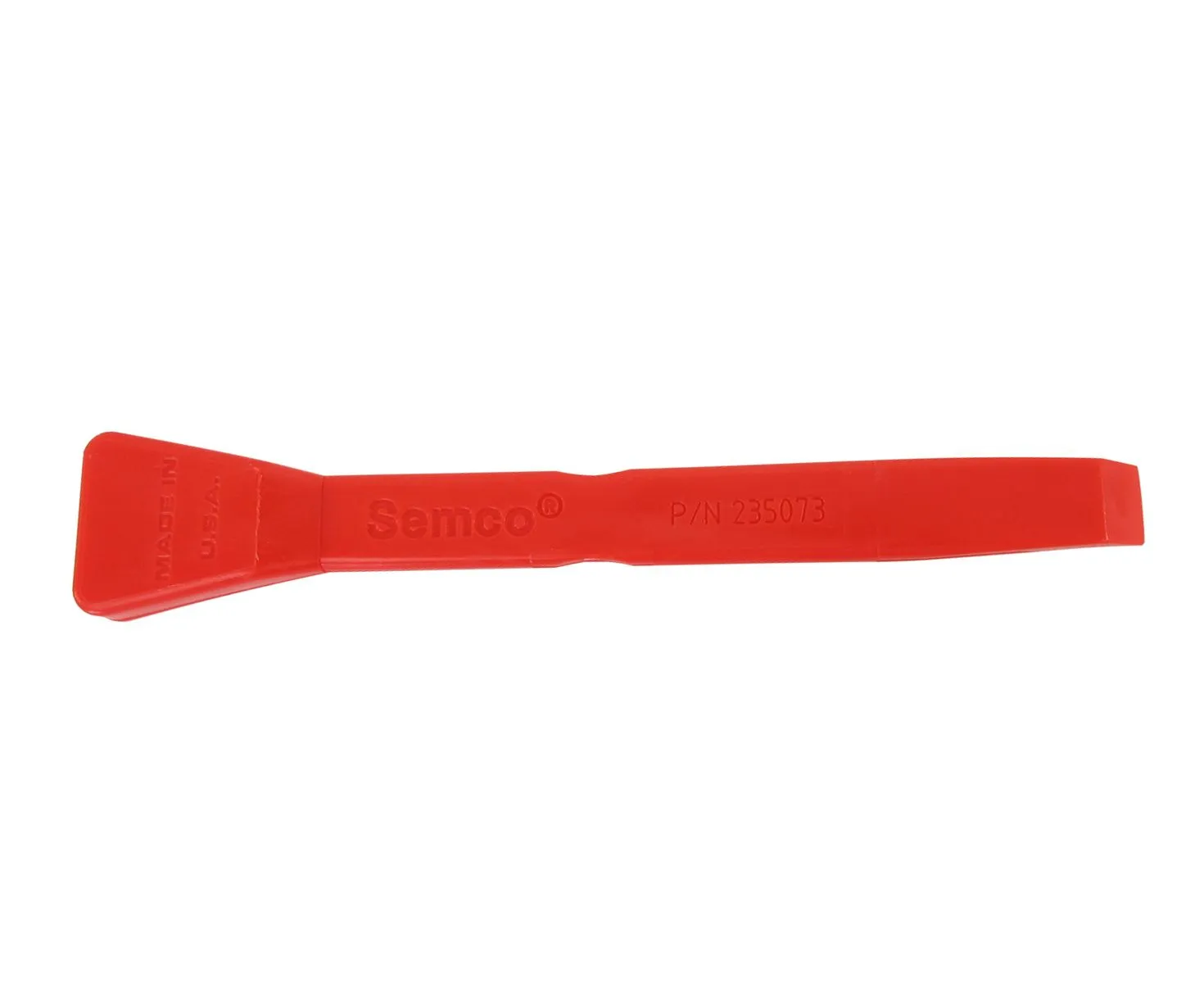 235073 Red Ergonomic 6.60" Double Edge (0.50" & 1.20") Celcon Plastic Sealant Scraper