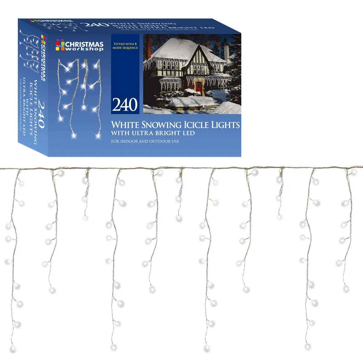 240 LED Brilliant White Snowing icicles