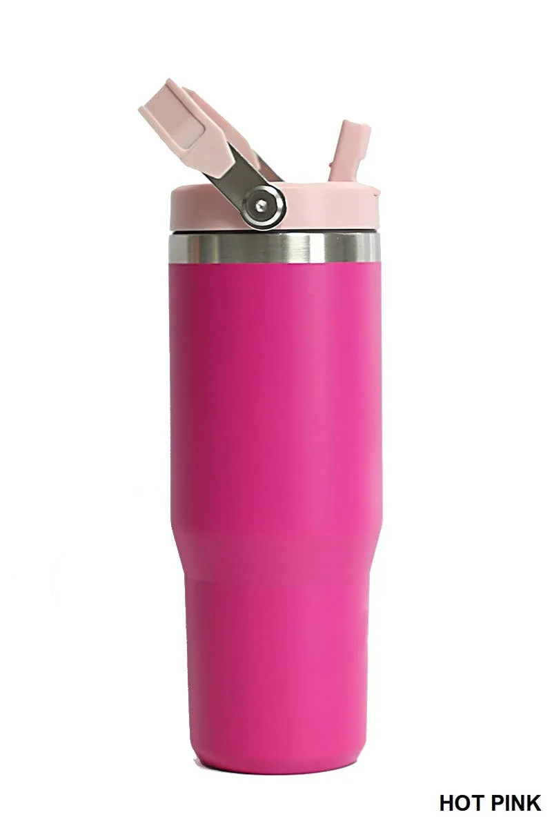 30oz Stainless Steel Flip Straw Tumbler