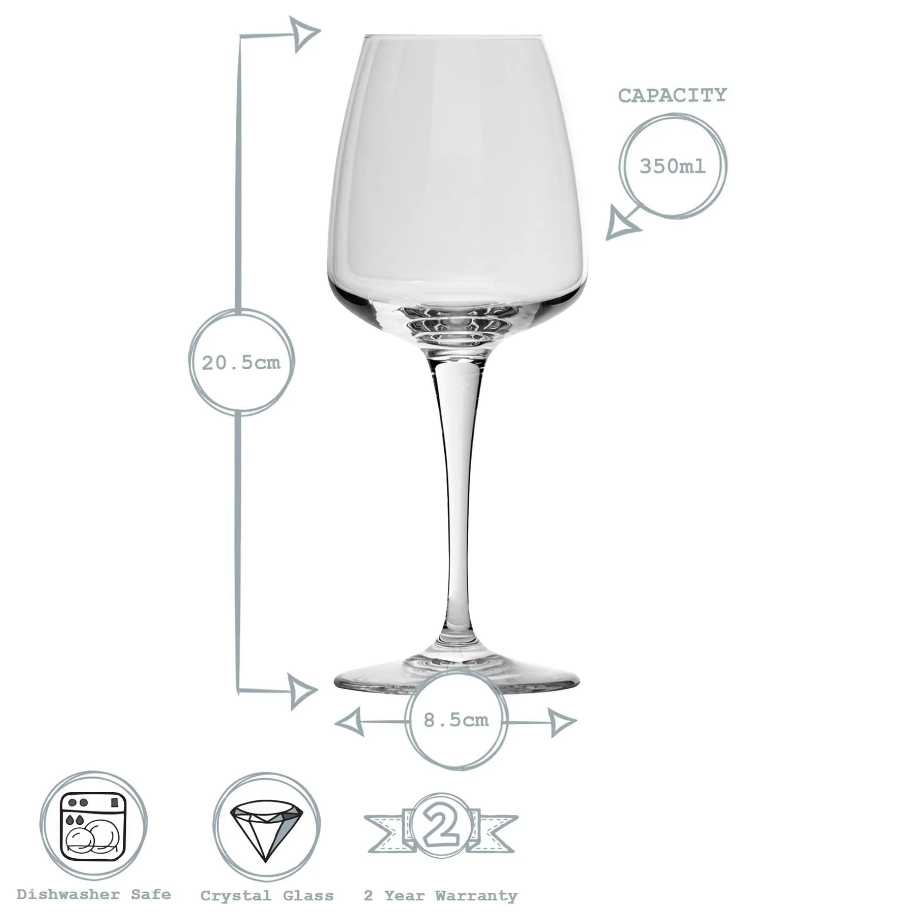 350ml Aurum Wine Glasses - Pack of Six - By Bormioli Rocco