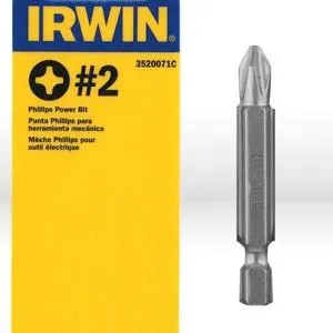 3520071C Irwin Phillips Screwdriver Bit,#2 Phillips Power Bit,1-15/16" OAL pc