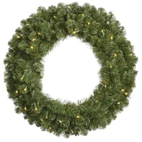 36" Enchanted Evergreen Wreath, Warm White LED Lights