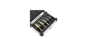 5-Piece Black and Yellow Step Drill Bit Set