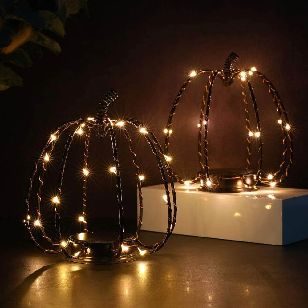 6.5" Tall Battery Powered Pumpkin Lamp（Set of 2）