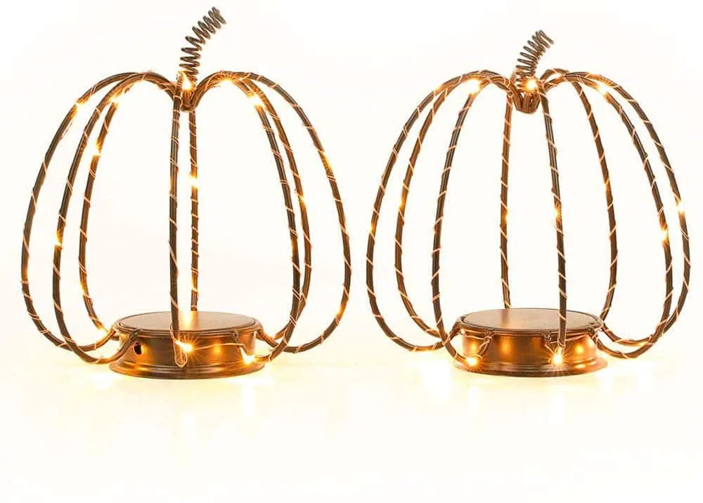 6.5" Tall Battery Powered Pumpkin Lamp（Set of 2）