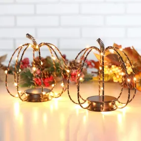 6.5" Tall Battery Powered Pumpkin Lamp（Set of 2）