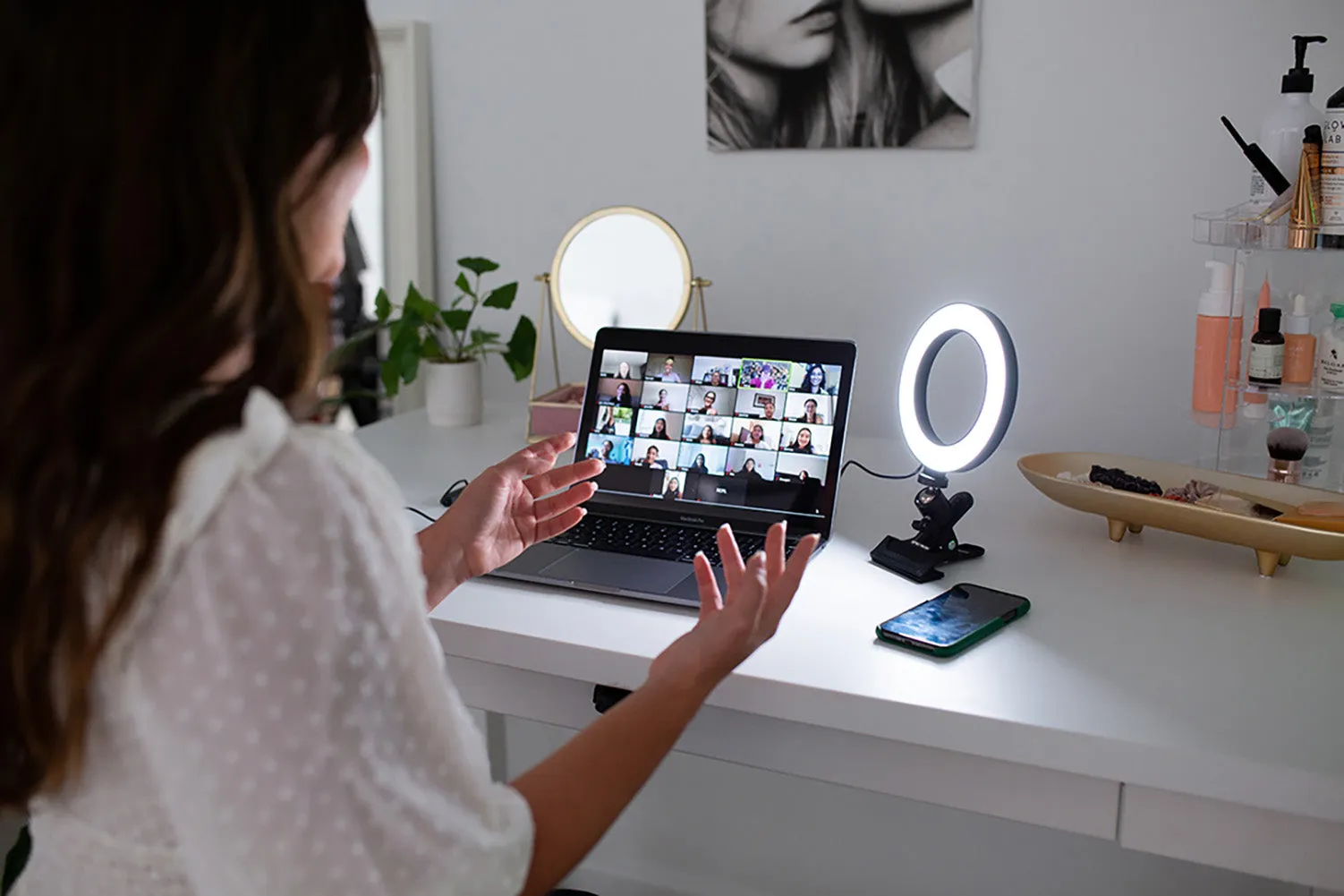 6" Clip-On Desk LED "Ruby" Ring Light