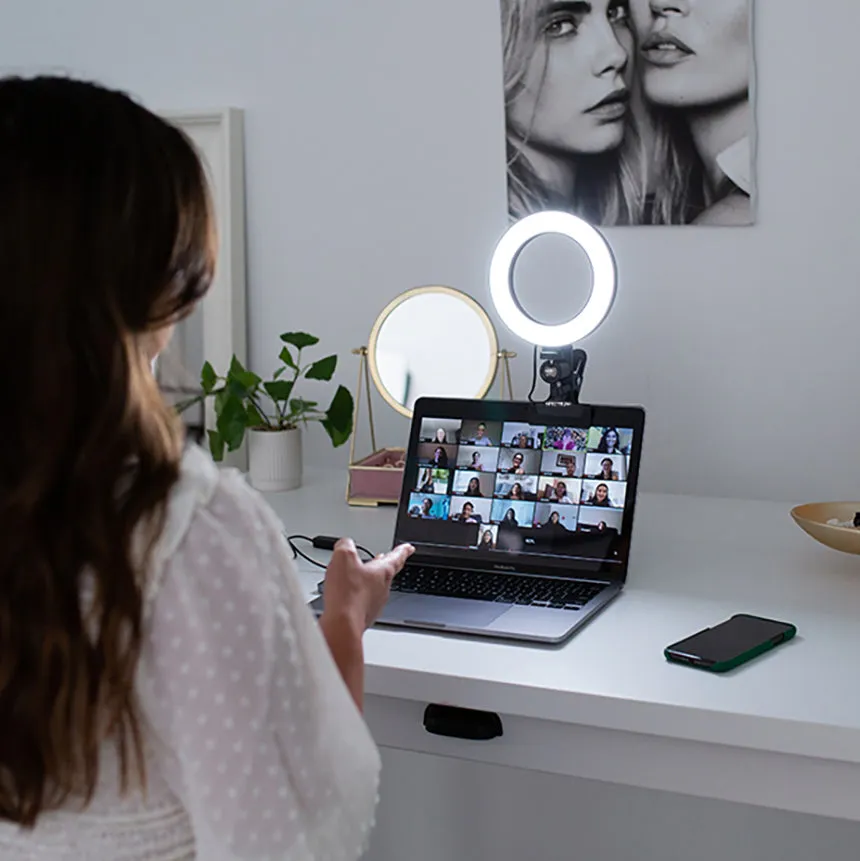 6" Clip-On Desk LED "Ruby" Ring Light