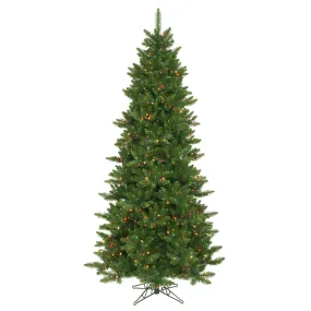 7.5' Slim Enchanted Evergreen Tree, Multi-Color LED Lights