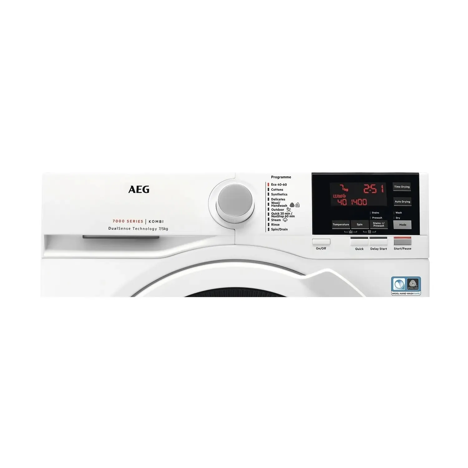 AEG L7WBG751R Freestanding Washer Dryer 7kg/5kg Load 1400rpm - White