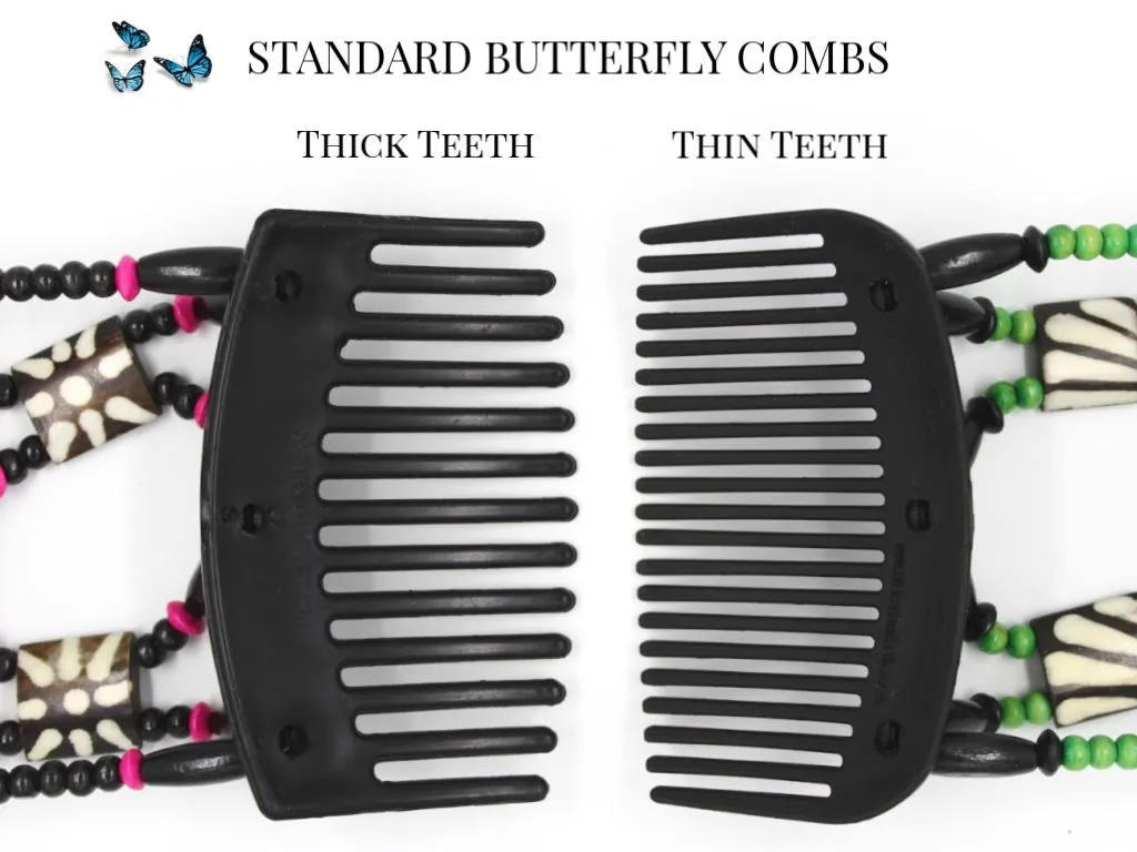 African Butterfly Hair Comb - Beada Tube Clear 32