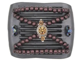 African Butterfly LadyBug Hair Comb - Black Pearl 27