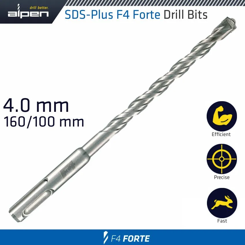 ALPEN SDS PLUS HAMMER F4 DRILL BIT 160 X 100 4MM ALP81704