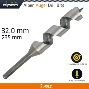 ALPEN WOOD AUGER DRILL BIT 32 X 235MM ALP216032