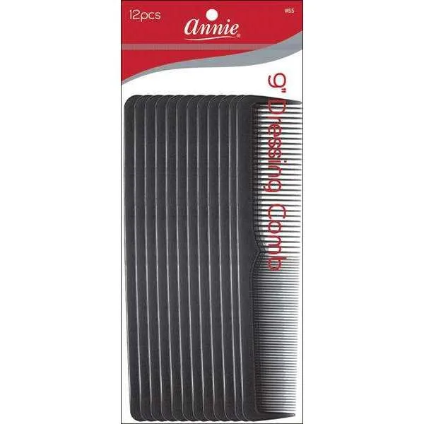 Annie Dressing Comb 9'' 12Ct Black