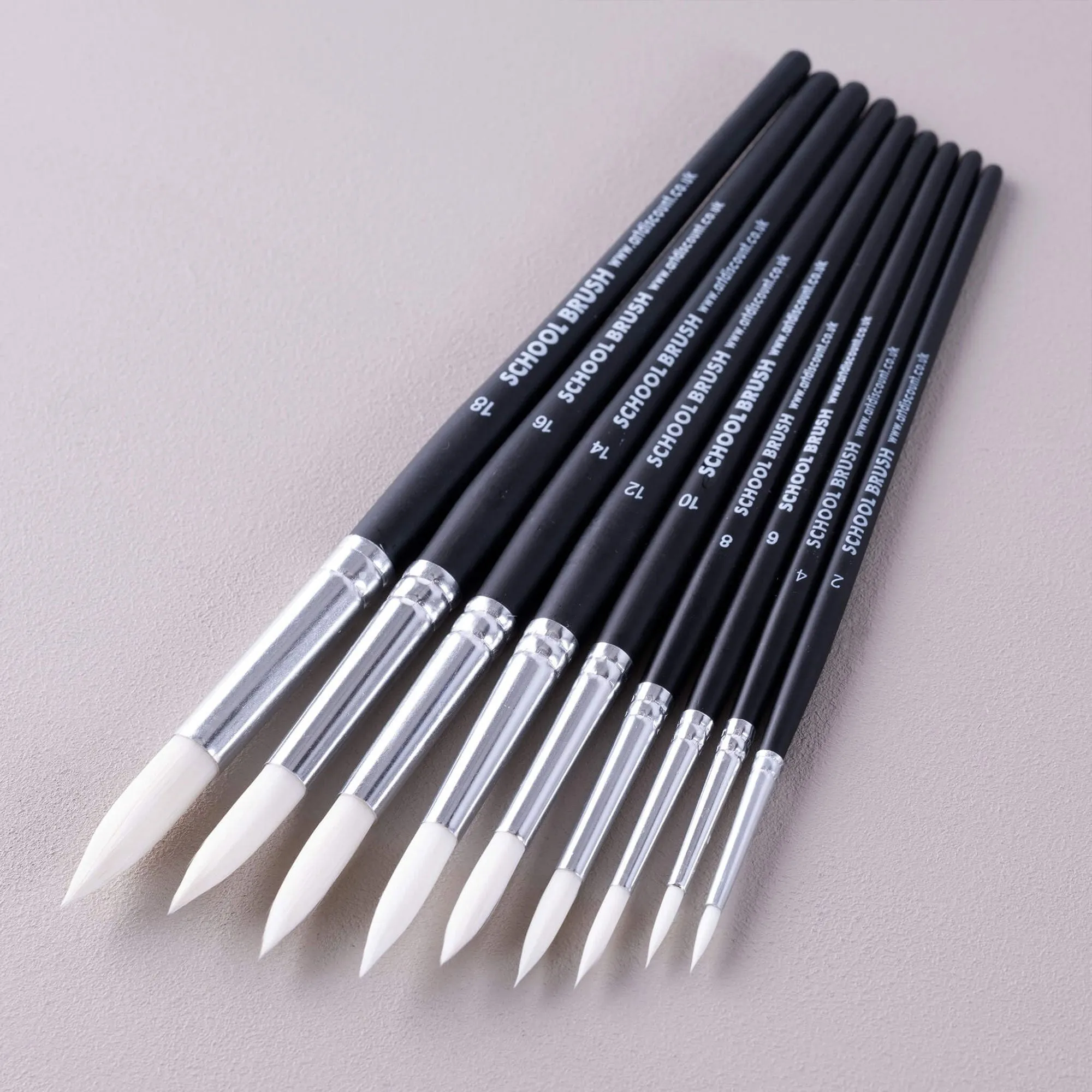 ARTdiscount School Brushes - Packs of 10 - Round