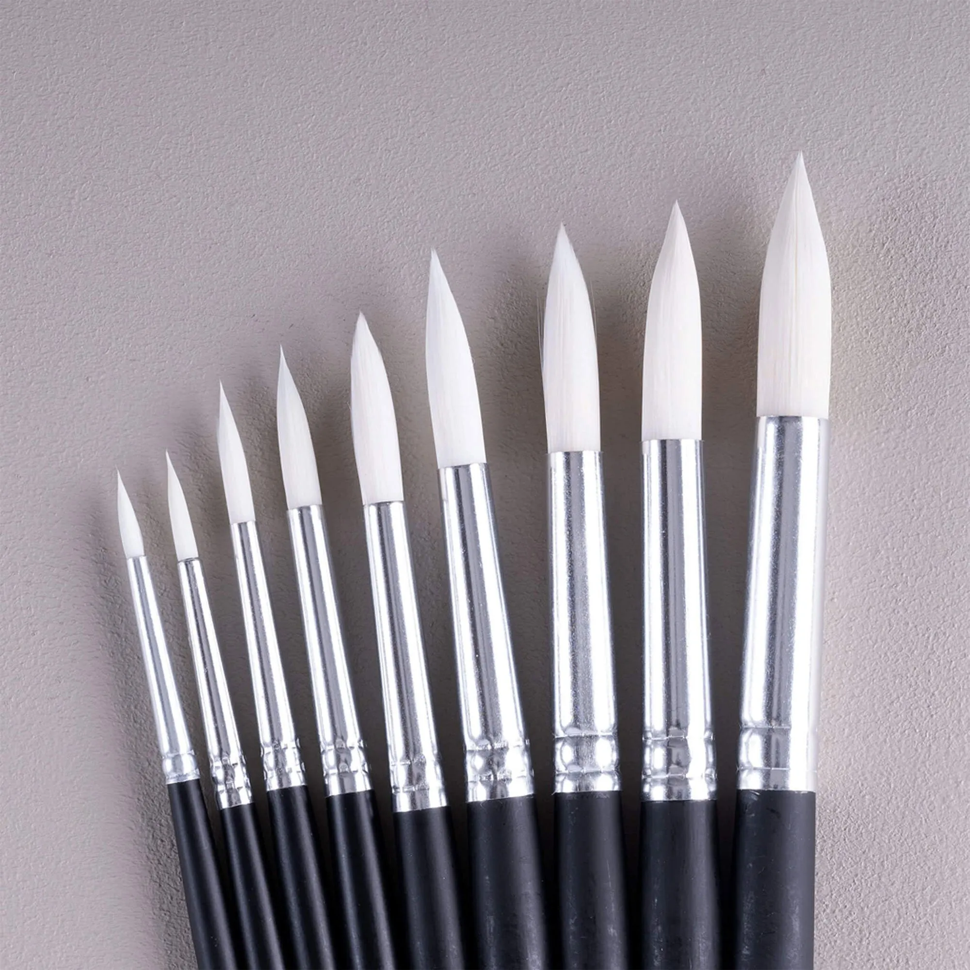 ARTdiscount School Brushes - Packs of 10 - Round