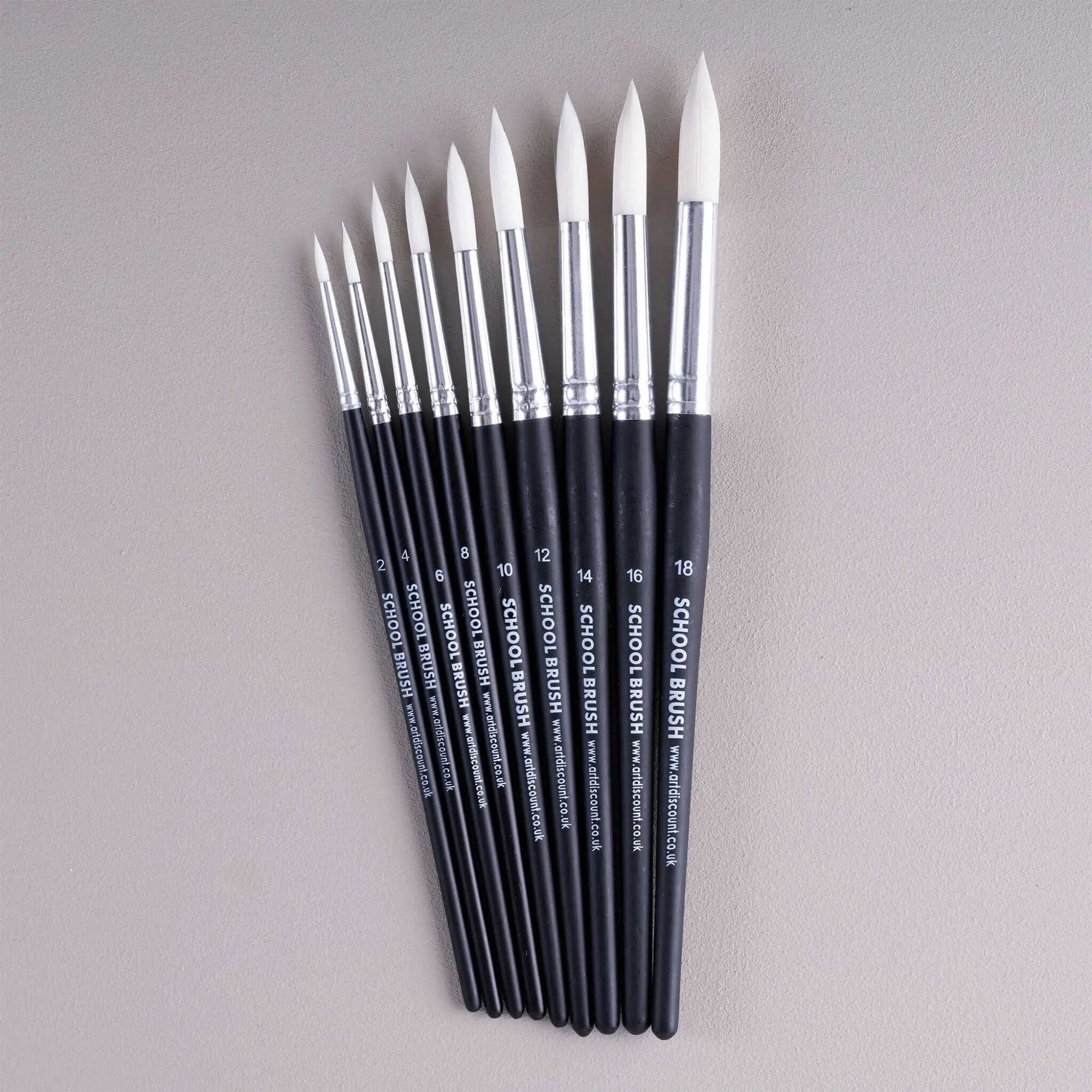 ARTdiscount School Brushes - Packs of 10 - Round