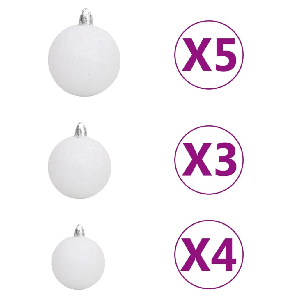 Artificial Christmas Tree with LEDs&Ball Set Black 150 cm PVC