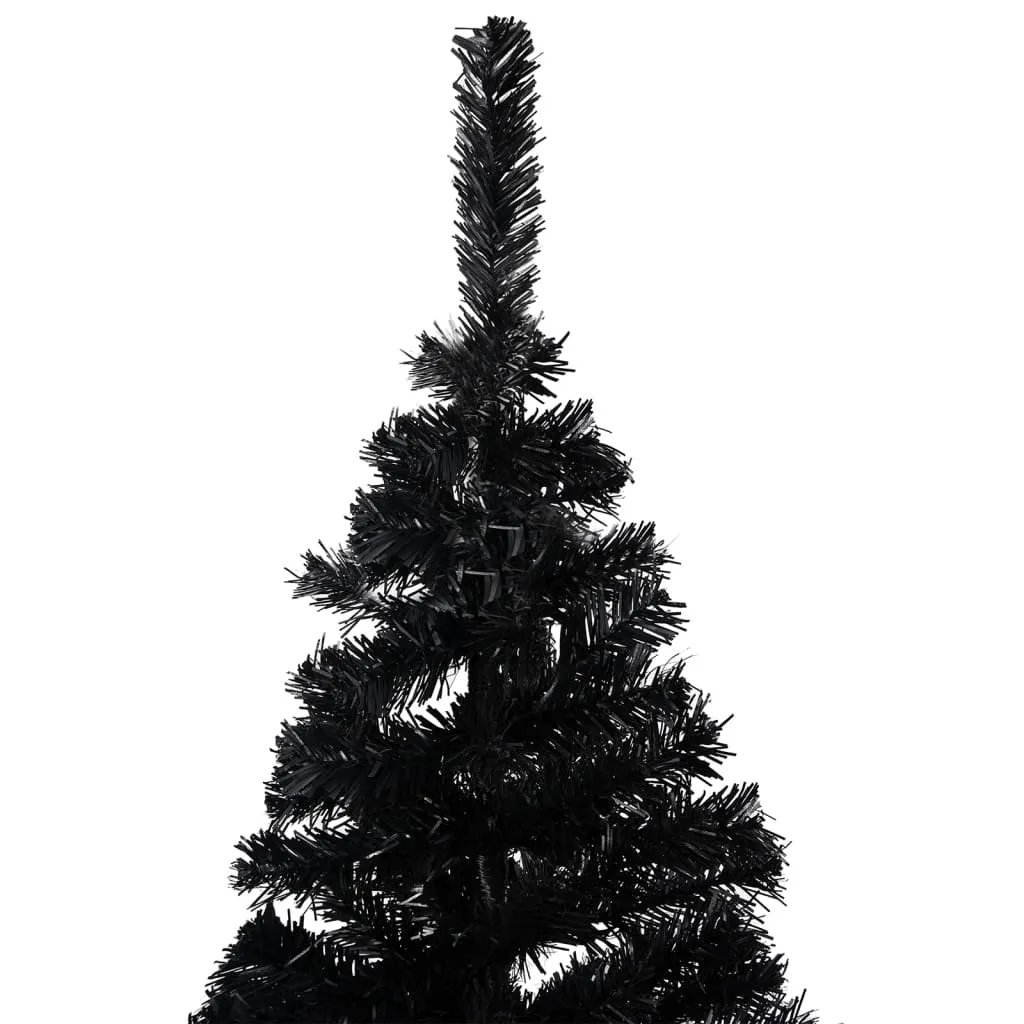 Artificial Christmas Tree with LEDs&Ball Set Black 150 cm PVC