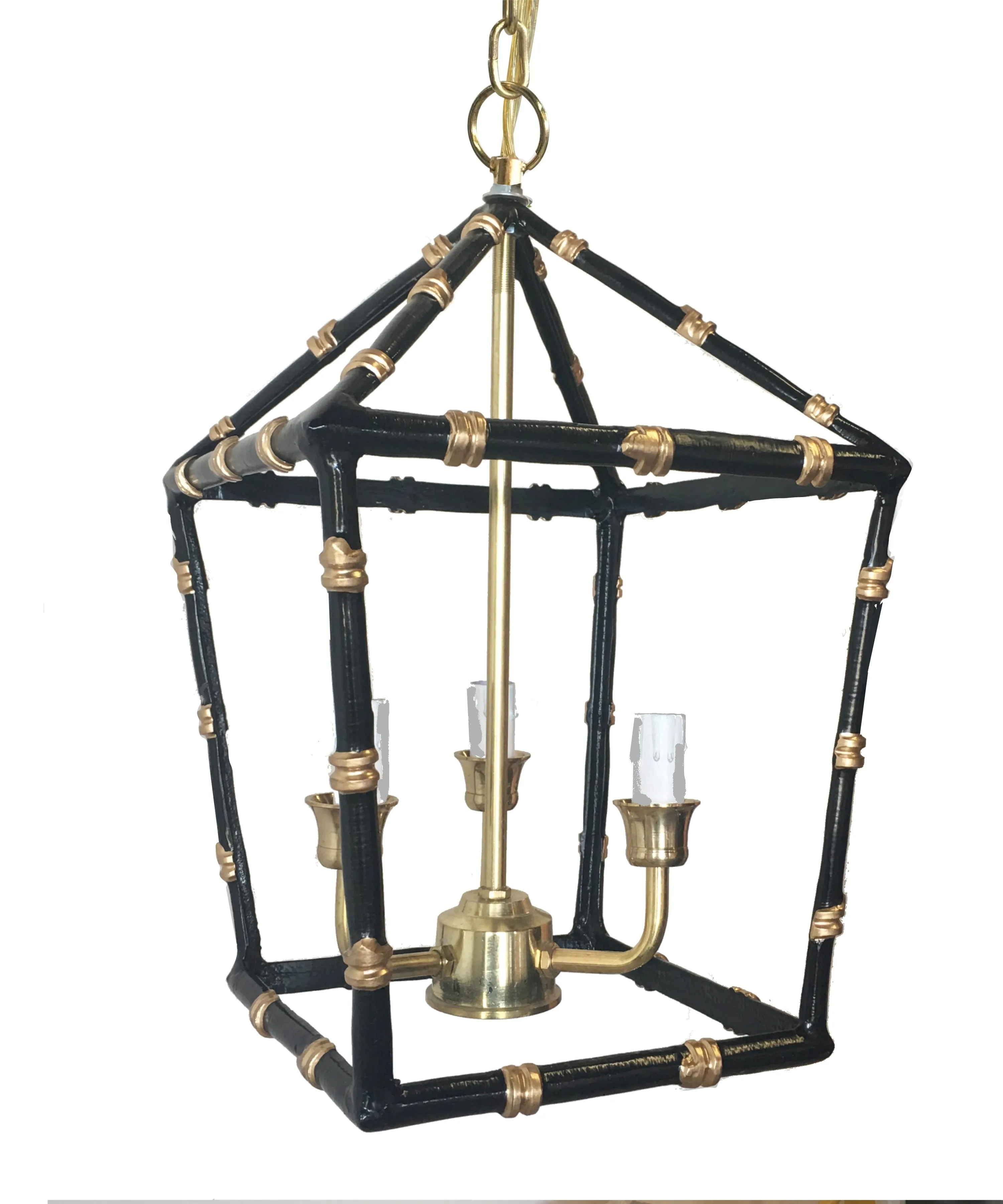 Bamboo Lantern in Black, Small