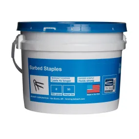 Bekaert 1.75" 8 ga Double Barbed Staples, 50 lb Bucket