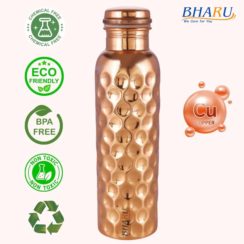 Bharu Diamond Shape Copper Bottle 1000ml