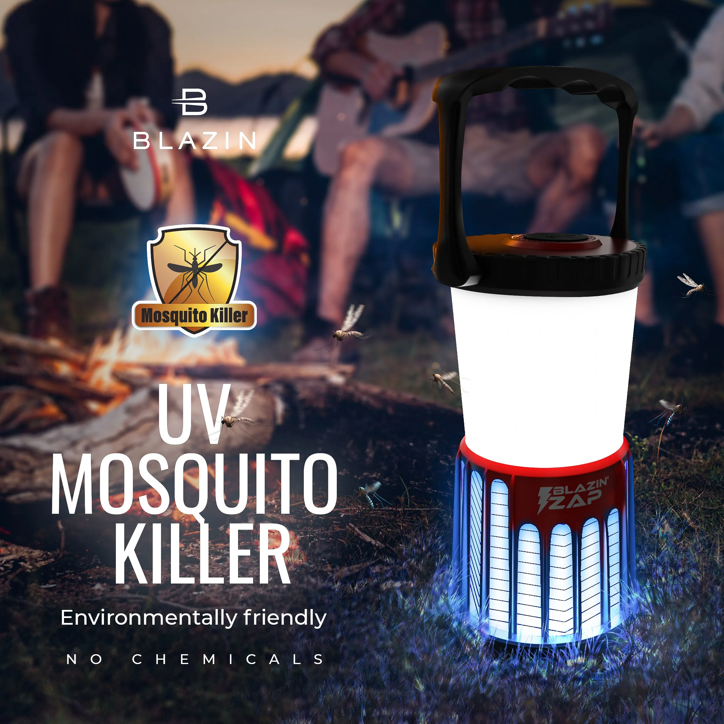 Blazin Zap LED Lantern with Bug, Insect and Mosquito Zapper