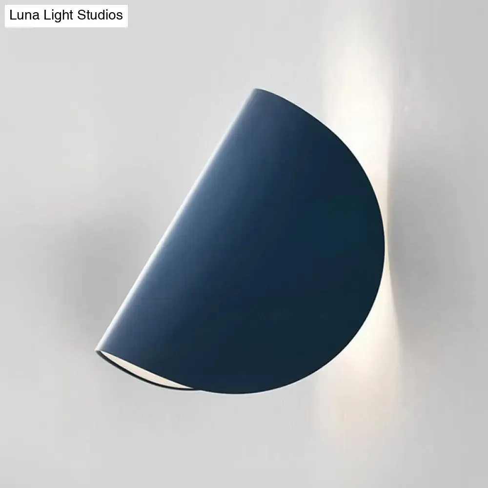 Blue Designer Wall-Mounted Sconce with Foldable Metal Frame - 1 Bulb Flush Mount for Bedside Lighting