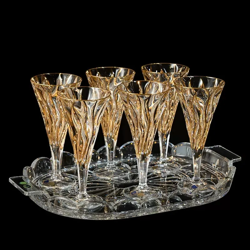 Bohemia Crystal Luxury Wine and Champagne Glass Decanter Set