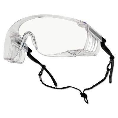 Bolle Override Safety Glasses, Clear Poly Anti-Fog/Anti-Scratch Lens, Black Frame, 40054