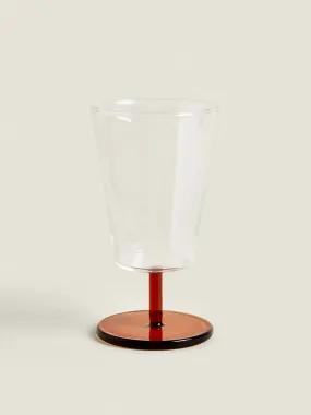 Borosilicate wine glass with coloured stem